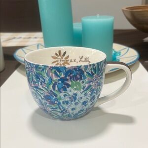 Floral Blue and Green Mug